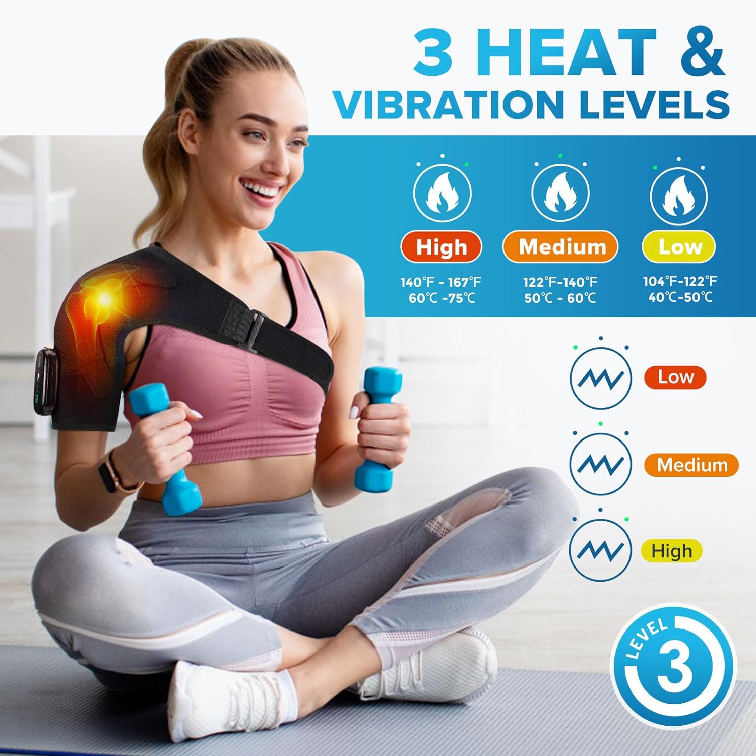 MediBrace Shoulder Red Light Heat & Massage