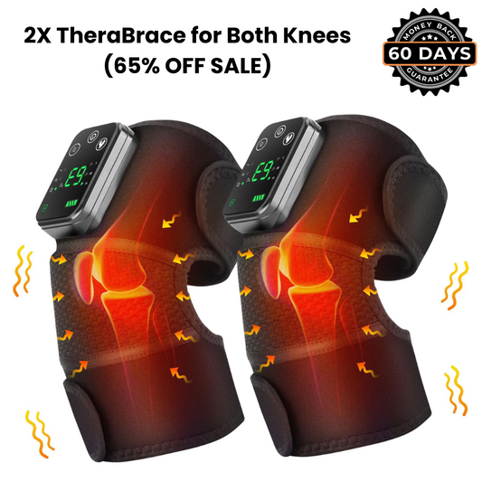 2x TheraBrace Knee Red Light Heat & Massage