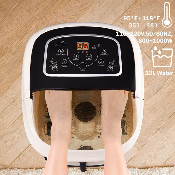 MedicPure All-In-One Foot Spa Bath Massager with Heat Vibration