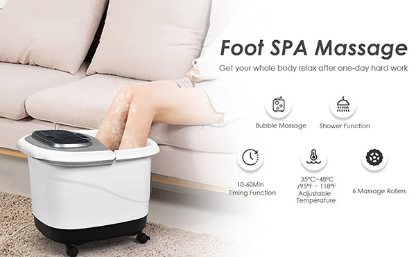 MedicPure Heated Foot Bubble Bath Motorized Massager